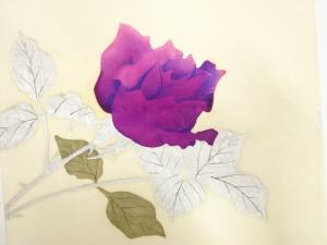 アンティーク　薔薇模様名古屋帯
